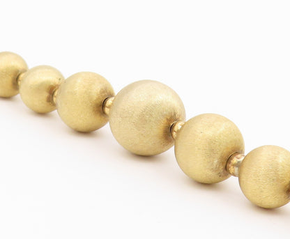 925 Sterling Silver  Gold Plated Graduated Ball Beaded Chain Bracelet  BT6519