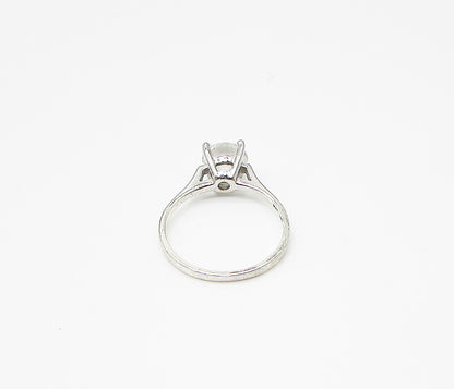 925 Sterling Silver  White Cubic Zirconia Engagement Ring Sz 9  RG2962