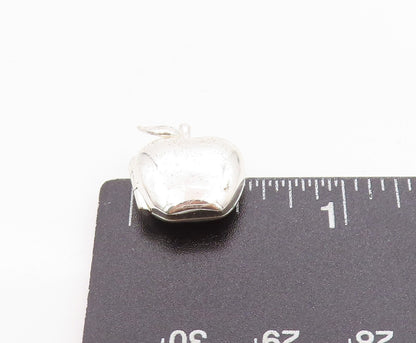 925 Sterling Silver Vintage Pendant Solid Message Etched Apple OPENS  PT24617