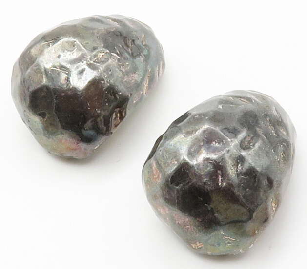 925 Sterling Silver  Vintage Oxidized Hammered Non Pierce Drop Earrings EG7331