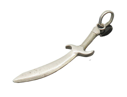925 Sterling Silver  Vintage Shiny Dagger Sword Motif Smooth Pendant  PT15249