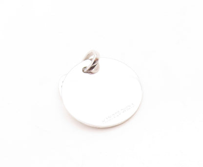 925 Sterling Silver Vintage Pendant Cutout Real Diamonds Heart & Coin  PT23797