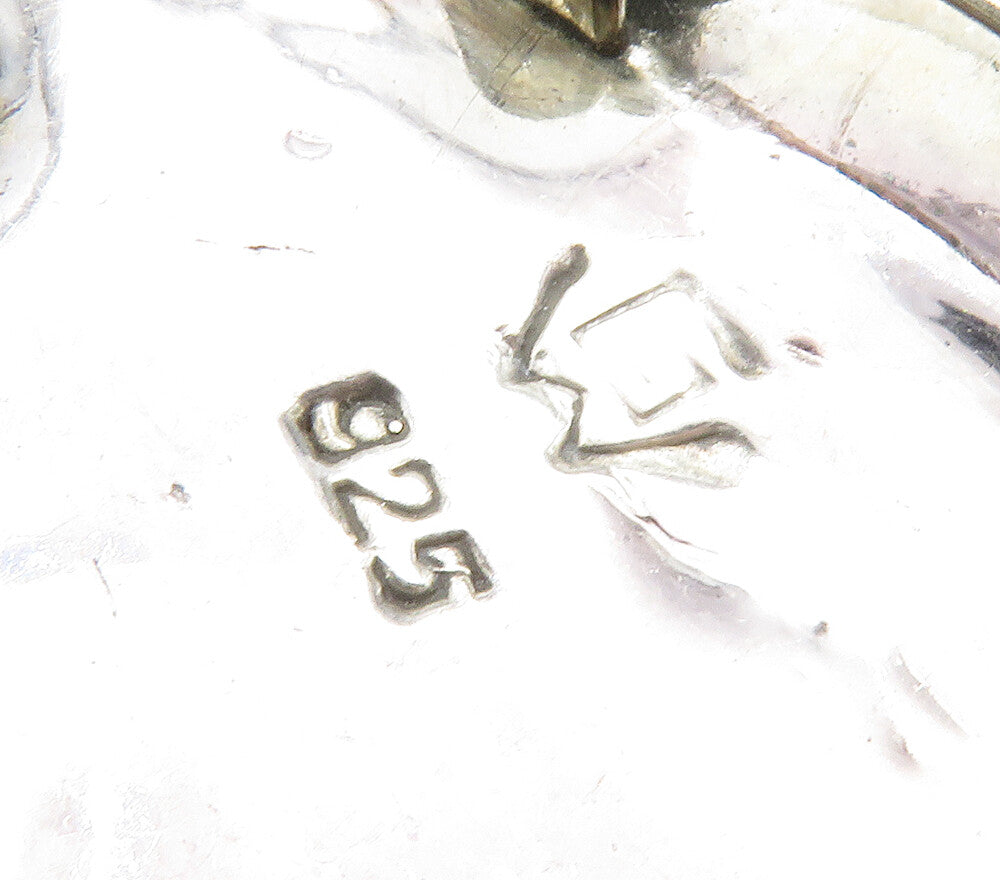 ISRAEL 925 Sterling Silver  Vintage Sculpted Hollow Flower Brooch Pin  BP6455