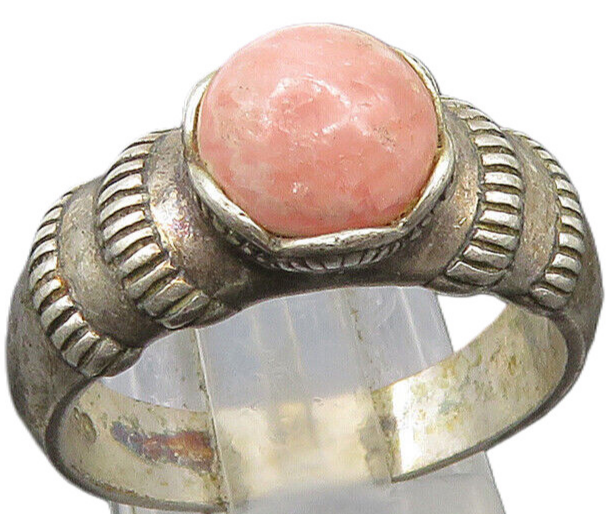 CAROLYN POLLACK 925 Sterling Silver Vintage Rhodochrosite Band Ring Sz 9 RG24013