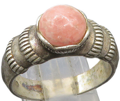 CAROLYN POLLACK 925 Sterling Silver Vintage Rhodochrosite Band Ring Sz 9 RG24013
