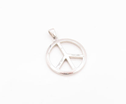 925 Sterling Silver Vintage Pendant Minimalist Peace Cutout Charm  PT24020