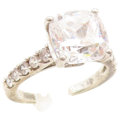 925 Sterling Silver Vintage Ring Elegant CZ Pave Statement Band  Sz 6  RG36933