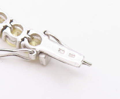 925 Sterling Silver  Vintage Yellow Cubic Zirconia Tennis Bracelet  BT8991