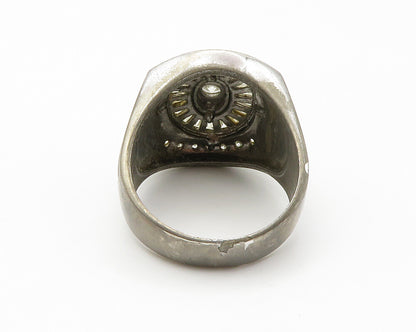 925 Silver  Vintage Victorian Cubic Zirconia Dome Cocktail Ring Sz 12  RG14607