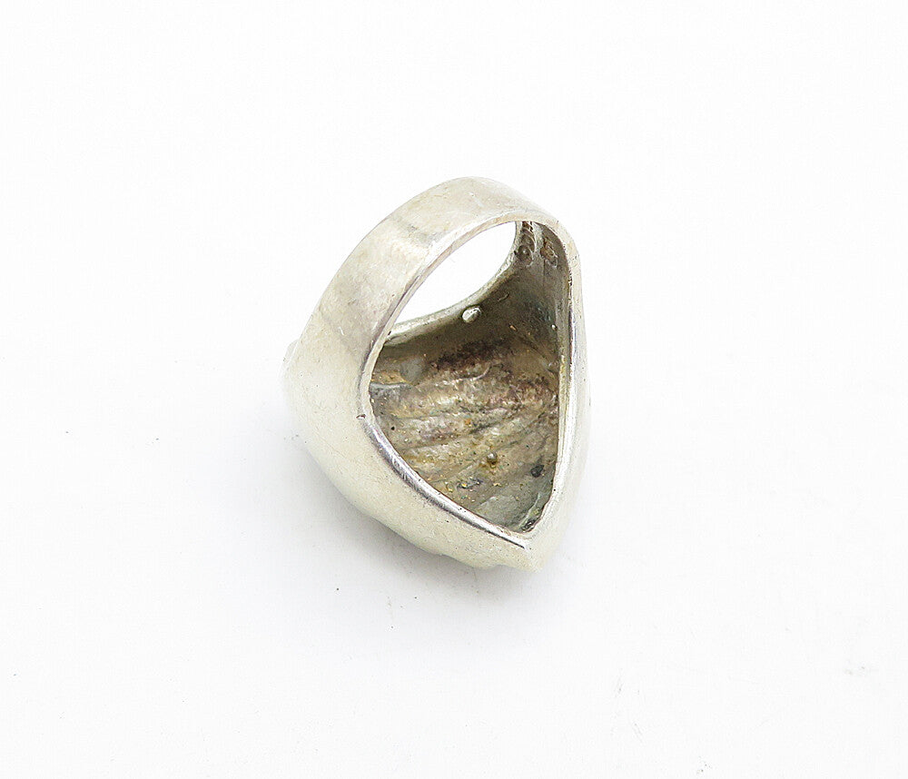 MEXICO 925 Sterling Silver Vintage Large Fluted Design Band Ring Sz 7 RG5499