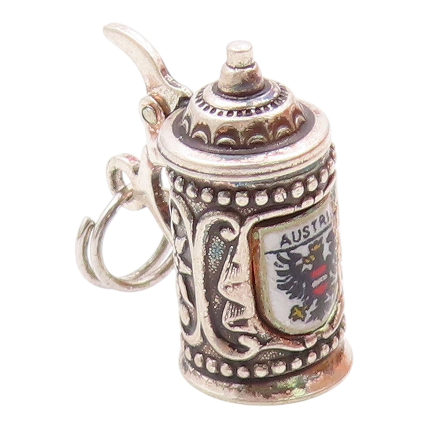 EUROPEAN 925 Silver  Vintage Petite German Style Beer Mug Pendant  PT19351