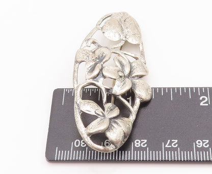 925 Sterling Silver Vintage Brooch Pin DANECRAFT Antique Carved Flowers  BP10708