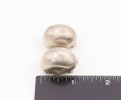 925 Sterling Silver Vintage Earrings Modernist Bold Puffy Dome Clip On  EG14121