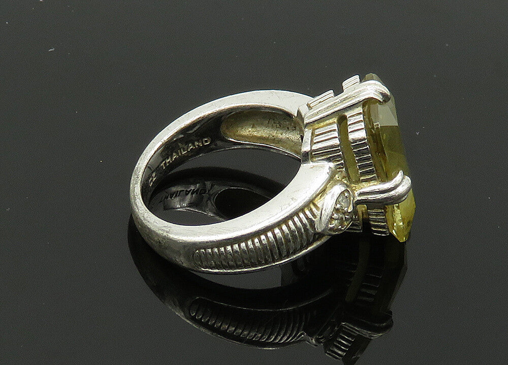 JUDITH RIPKA 925 Sterling Silver Vintage Topaz Love Heart Ring Sz 7  RG20260