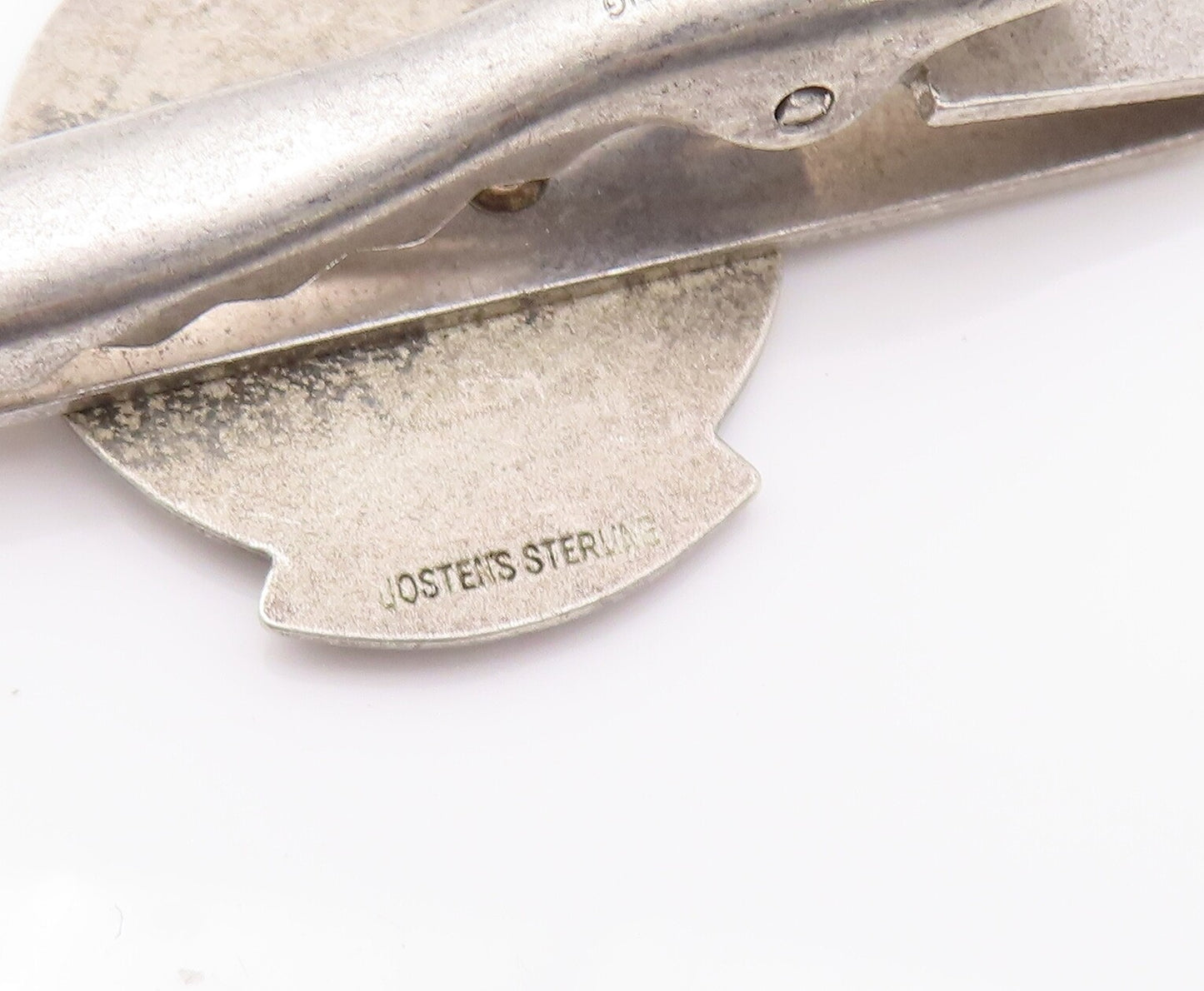 925 Sterling Silver Vintage Tie Clip JOSTENS Football Team Carved Badge TR3740