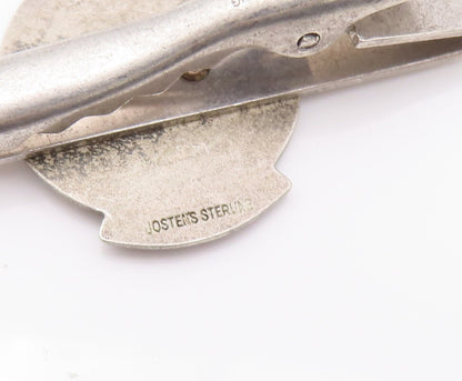 925 Sterling Silver Vintage Tie Clip JOSTENS Football Team Carved Badge TR3740