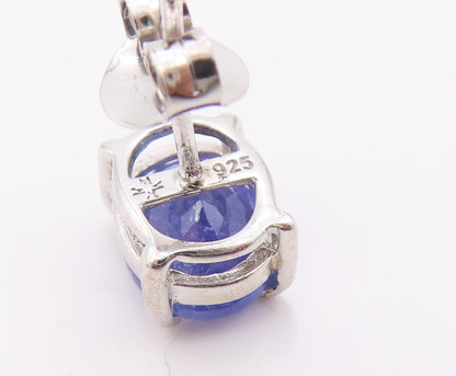 925 Sterling Silver Vintage Earrings Elegant Oval Cut Tanzanite Stud  EG14361