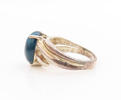 925 Sterling Silver Vintage Ring Cabochon Gemstone Bypass Band  Sz 7  RG34077