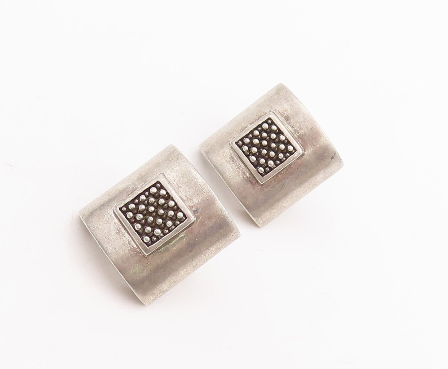 925 Sterling Silver Vintage Earrings MICHAEL DAWKINS Designer Beaded   EG13131