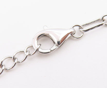 925 Sterling Silver Vintage Necklace Elegant Carnelian Lucky Clover Chain NE4917