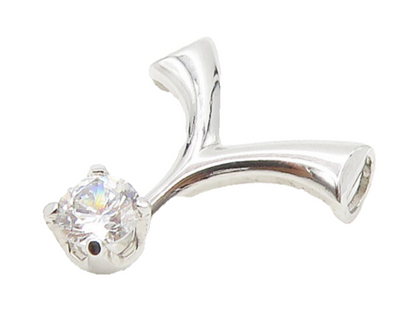 925 Sterling Silver  Sparkling Prong Set Cubic Zirconia Split Pendant  PT12351