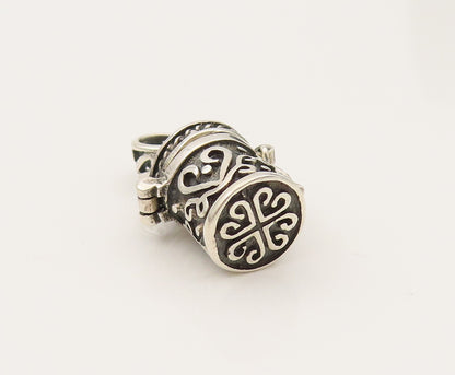 925 Sterling Silver  Vintage Heart Shaped Scrollwork Pendant (OPENS)  PT21996