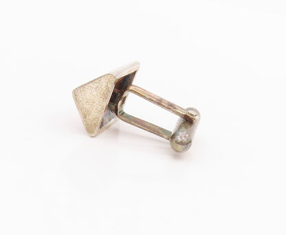 925 Sterling Silver Vintage Cuff Links Designer Rectangle Enameled  TR3880