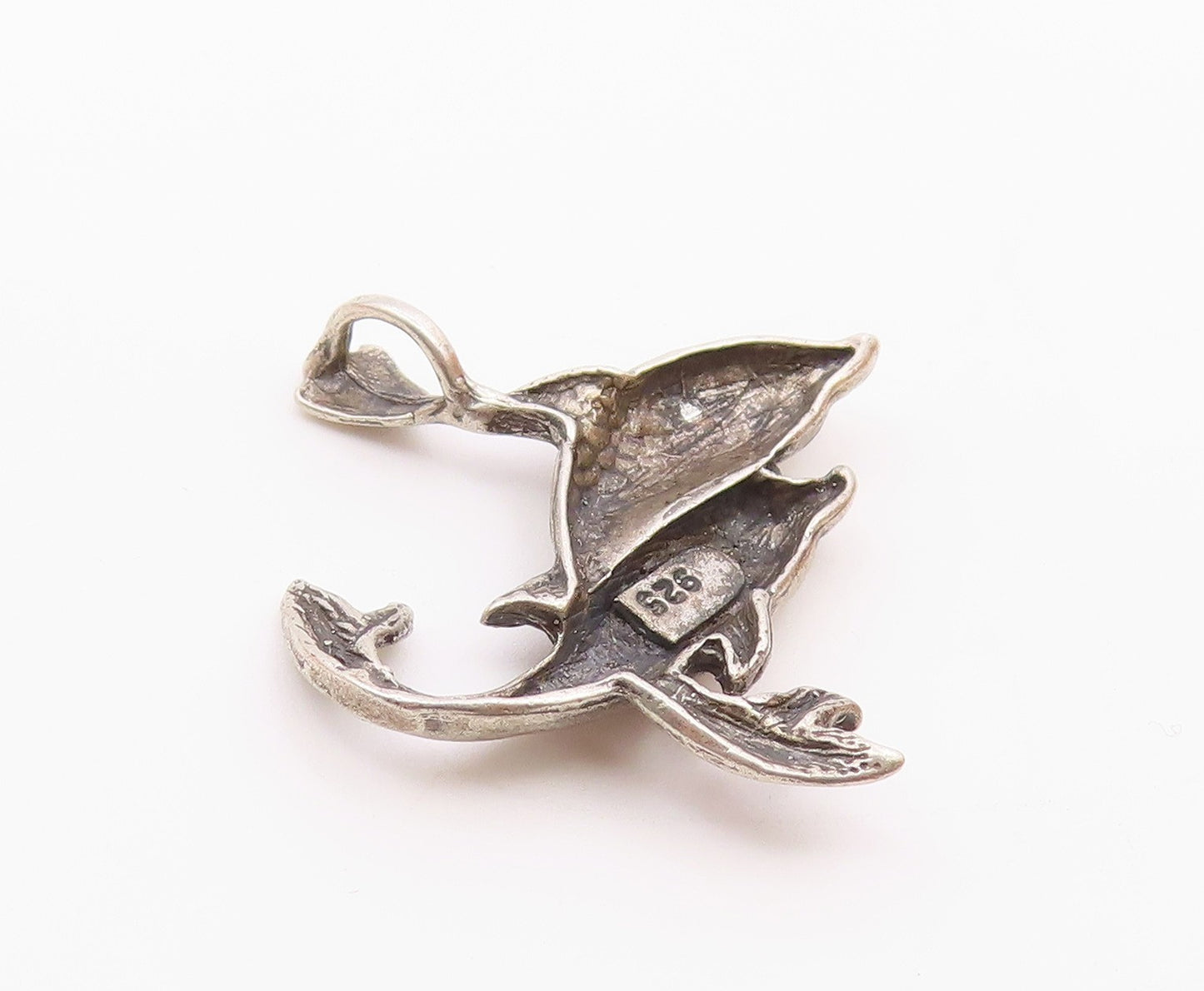 925 Sterling Silver  Vintage Double Dolphin Animal Motif Pendant  PT18298