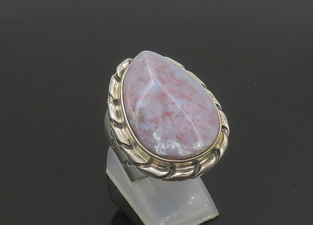 DTR JAY KING 925 Silver  Vintage Agate Twist Shiny Cocktail Ring Sz 7  RG23596