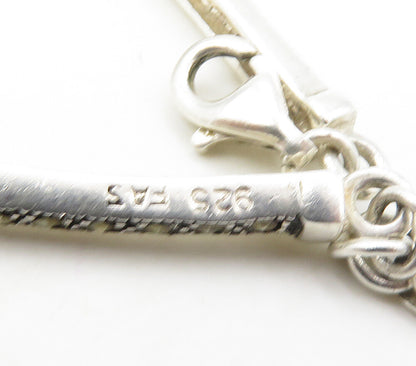 925 Sterling Silver   Cubic Zirconia & Marcasite Bar Chain Bracelet  BT6411