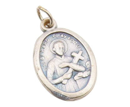 925 Sterling Silver  Vintage Saint Gerard Religious Figure Pendant  PT16304