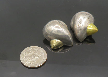 PATRICIA VON MUSULIN 925 Silver & 18K GOLD  Vintage Clip On Earrings  EG10531