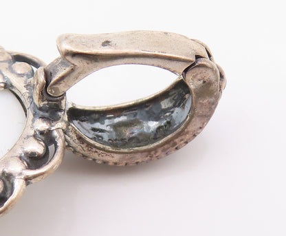 925 Sterling Silver Vintage Pendant CAROLYN POLLACK Floral Gemstone  PT23998