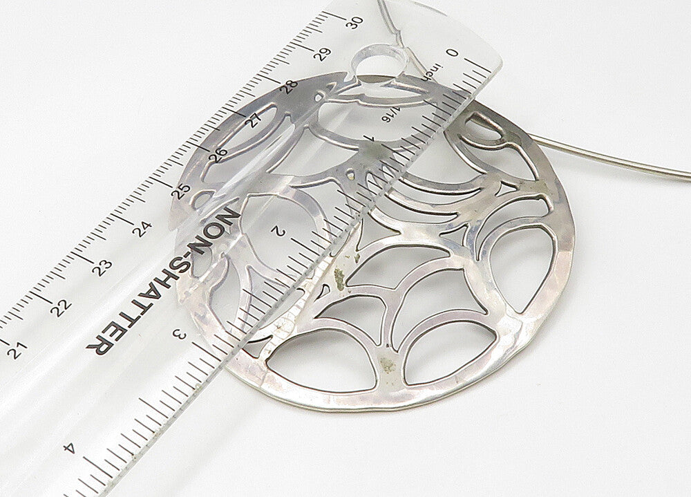 DESIGNER 925 Sterling Silver  Vintage Cutout Design Collar Necklace  NE3638