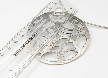 DESIGNER 925 Sterling Silver  Vintage Cutout Design Collar Necklace  NE3638
