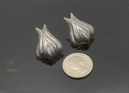 MEXICO 925 Sterling Silver  Vintage Dark Tone Hollow Drop Earrings  EG9980