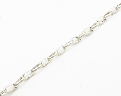 925 Sterling Silver  Vintage Multi Shaped Real Gemstone Chain Necklace  NE2968