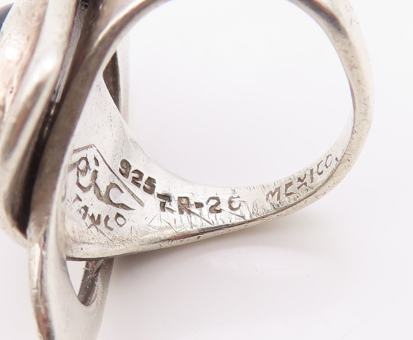925 Sterling Silver Vintage Ring ERIKA HULT MEXICO Onyx Band  Sz 6.5  RG36342