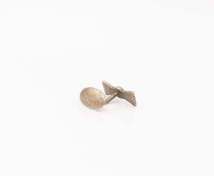 SOUTHWESTERN 925 Sterling Silver Vintage 3D Carved Bow Cufflinks TR3476