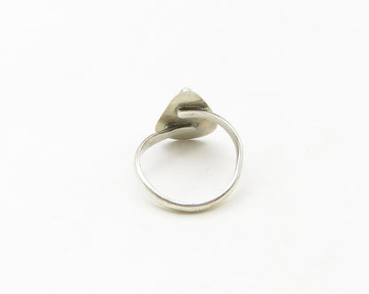 925 Sterling Silver  Vintage Tear Drop White Jasper Cocktail Ring Sz 7 RG18773