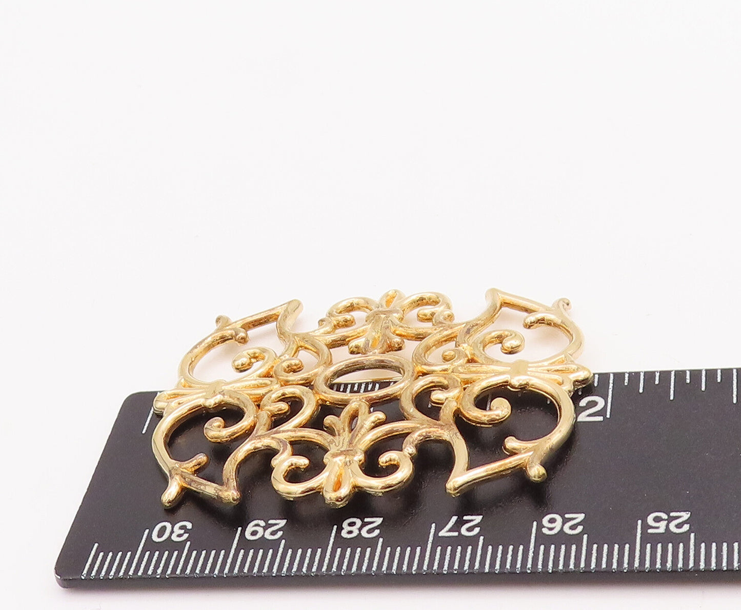 925 Sterling Silver Vintage Brooch Pin Gold Plated Symmetric Design  BP11105