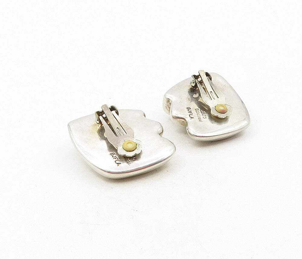 BJFLA ELECTROFORMED 925 Silver Vintage Hollow Non Pierce Earrings EG4686