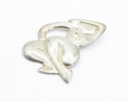 925 Sterling Silver  Vintage Modernist Shiny Woman Figure Pendant  PT4096