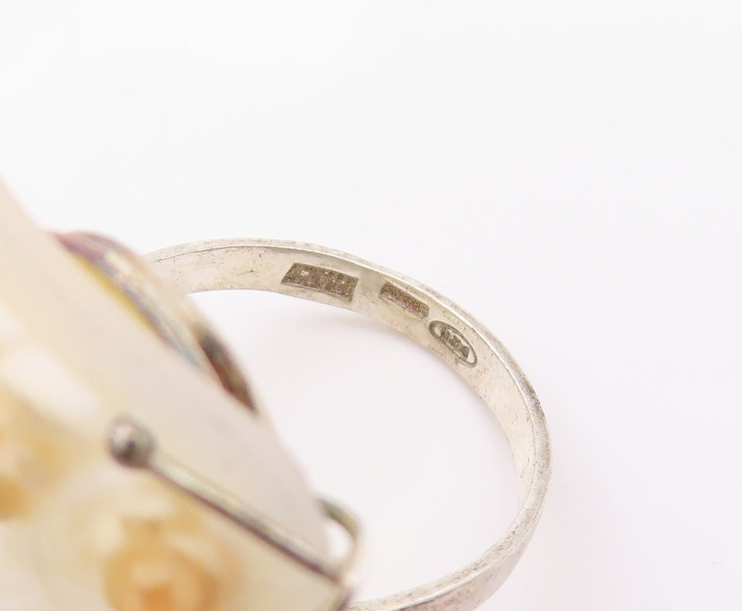 925 Sterling Silver Vintage Ring Modernist Carved Girl Face Cameo  Sz 5  RG32511