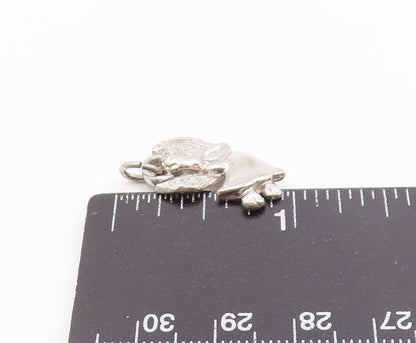 925 Sterling Silver  Vintage Carved Angel With Praying Hands Pendant  PT21066