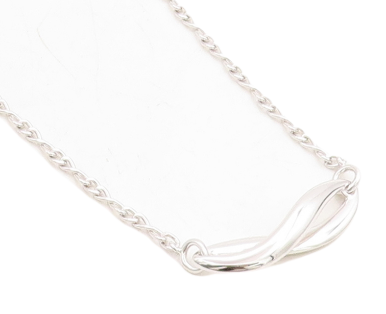 925 Sterling Silver  Polished Infinity Swirl Link Chain Necklace  NE1921
