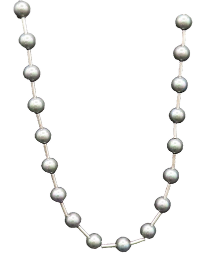 925 Sterling Silver Vintage CZ Scattered Bead Ball Adjustable Necklace  NE3990