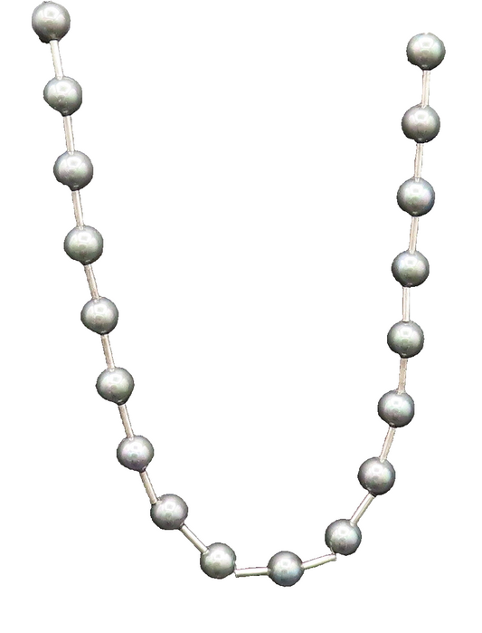 925 Sterling Silver Vintage CZ Scattered Bead Ball Adjustable Necklace  NE3990