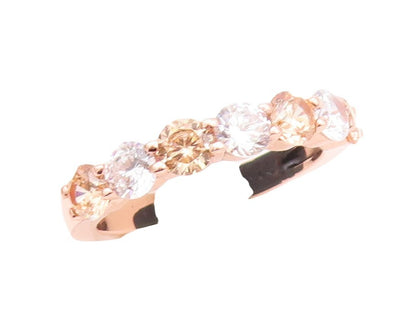 925 Sterling Silver Vintage Ring Rose Gold Plated Citrine & Topaz  Sz 7  RG30022