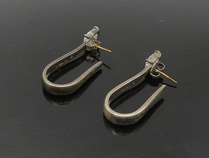 DESIGNER 925 Silver & 14k GOLD  Vintage Cubic Zirconia JHoop Earrings EG11568